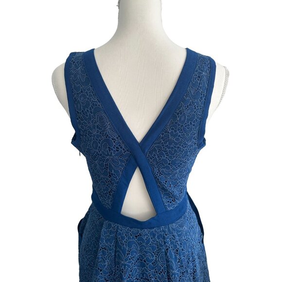 FREE PEOPLE Blue Lace Cutout Miji Dress Size Small - Picture 7 of 7